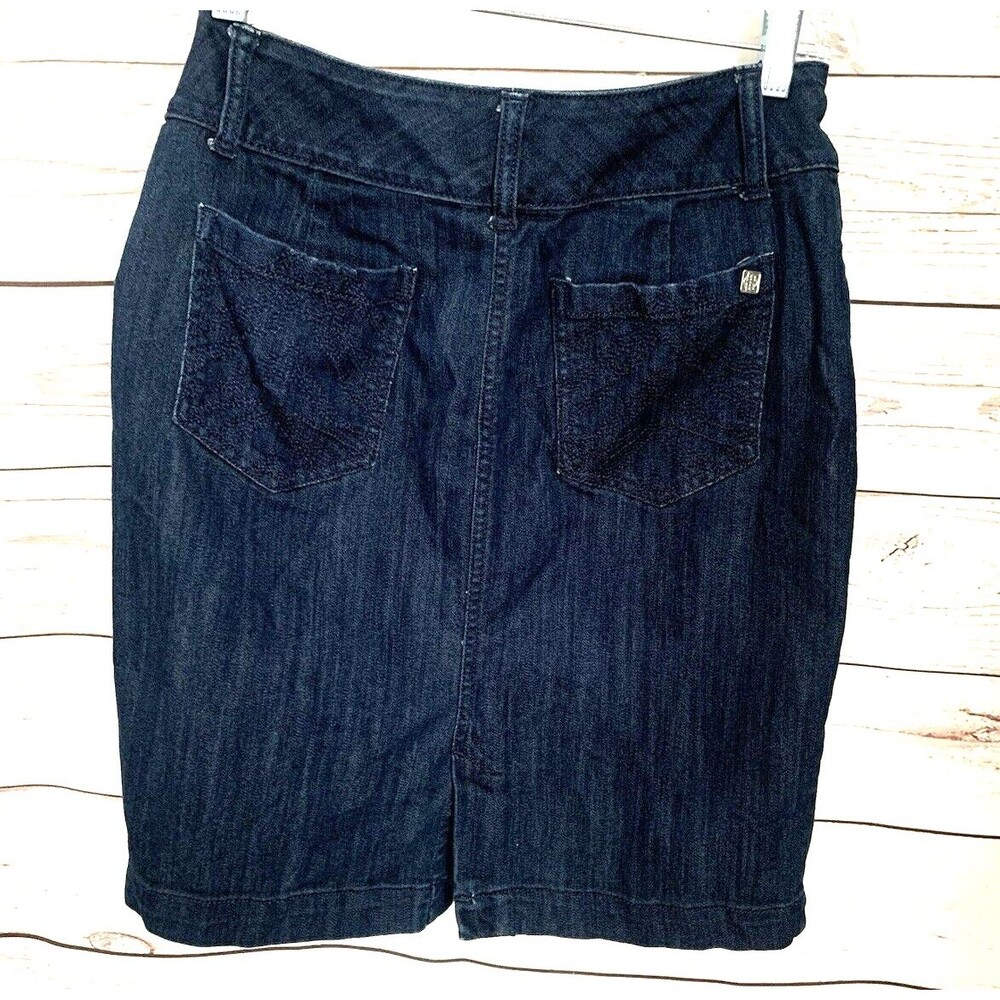 Dana Buchman Dark Blue Denim Mini Skirt - Picture 3 of 7